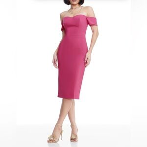 Dress the Population - Bailey Off The Shoulder Midi Dress - Size Small
